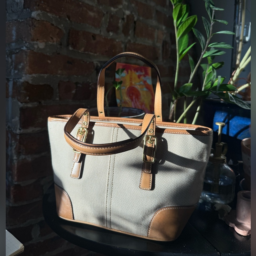 Vintage Tan and beige Coach purse